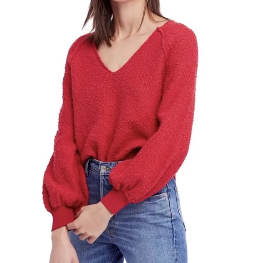 Red Free People Sweater